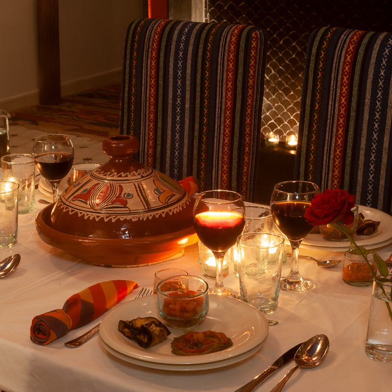Dîner marocain servi au Riad Bilkis